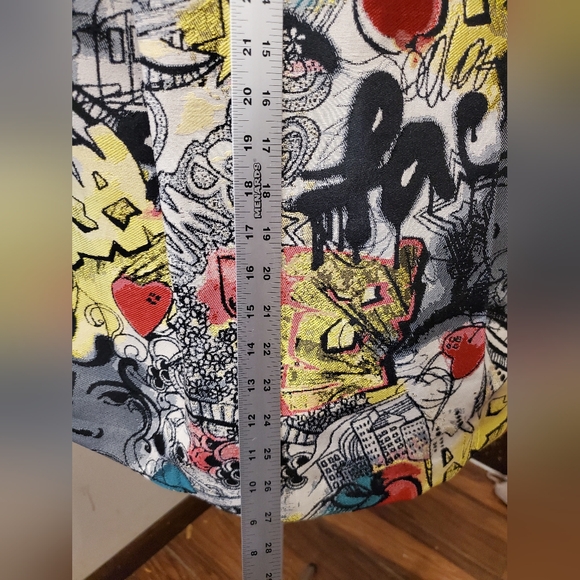 3 Sisters Vintage Multicolor Graphic Art Women's Blazer Large Buttons Sz M - Picture 11 of 13